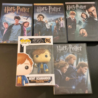 Magical-Home- Fantastic Beasts- Newt Scamander Pop Figure #02 (NEW) and 4 Harry Potter DVDs (Used)